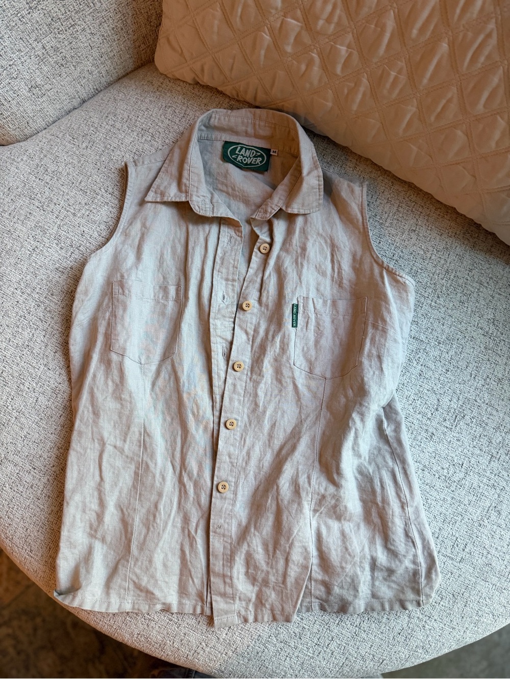 RARE Vintage Land Rover Linen button-up tank